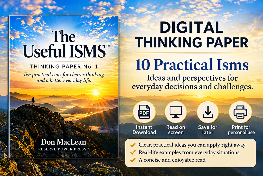 The Useful Isms  Thinking Paper No. 1